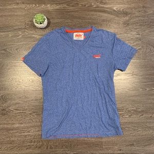 Men’s Blue Superdry V-Neck Tee Size 3XL